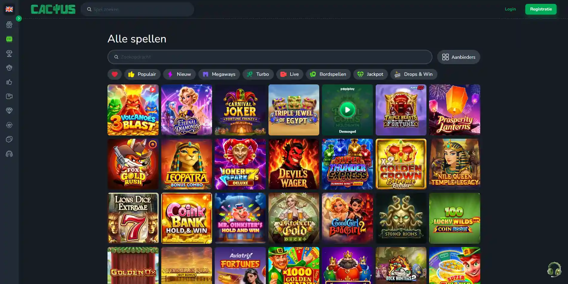 Cactus Casino spellen en providers – aanbod uitgelegd