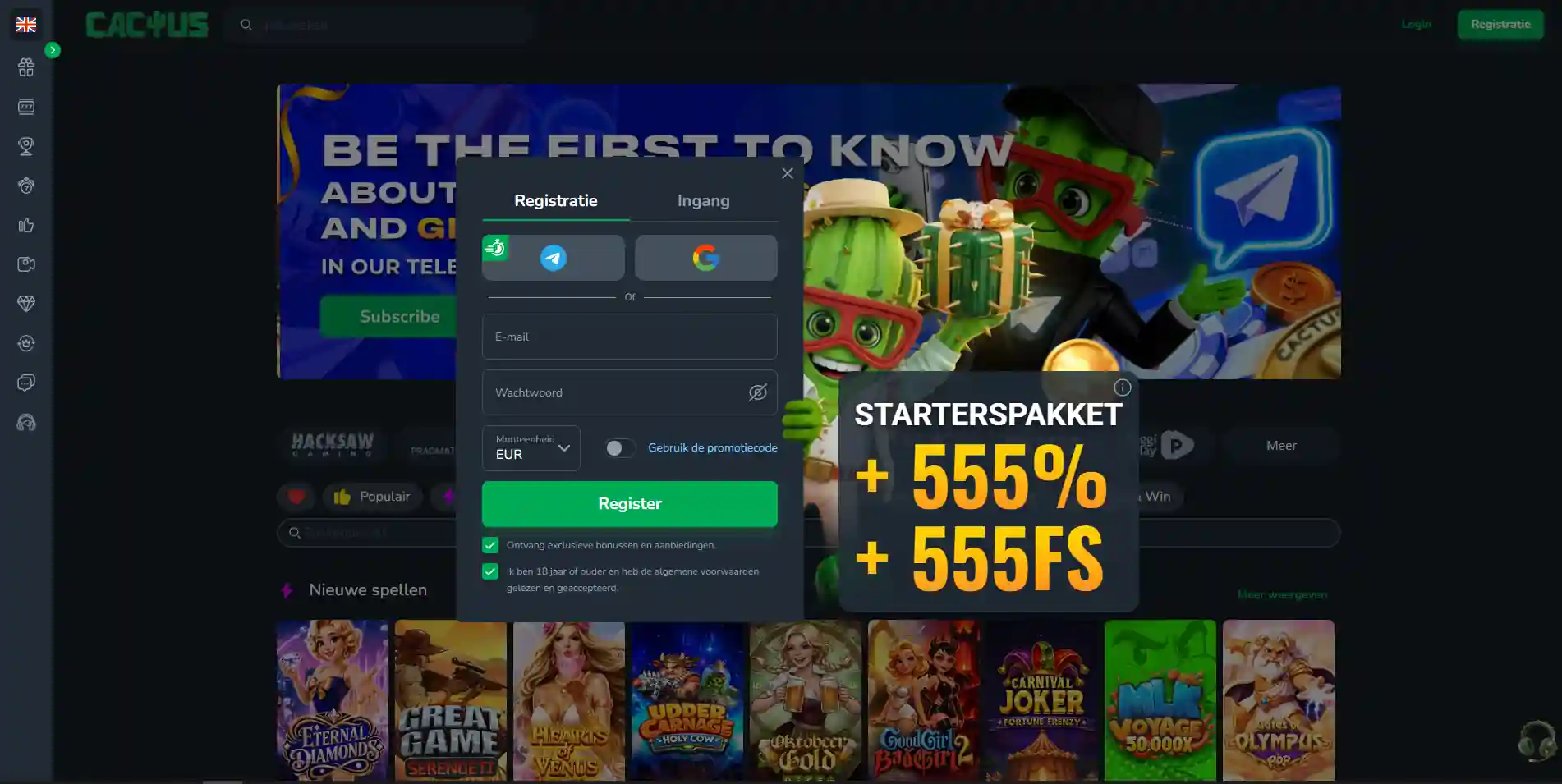 Cactus Casino registreren, inloggen en KYC